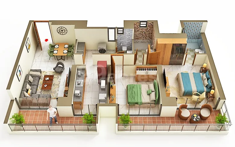 Indiabulls Heights Floor Plan — 3D Floor Plan